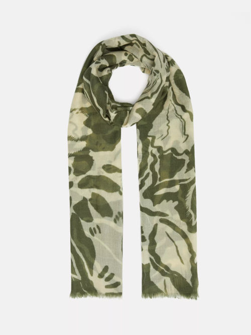 Jigsaw Sharan Wool Silk Scarf, Green