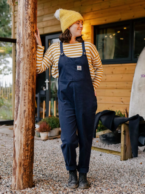 Passenger Verglass Dungarees, Deep Navy, £71.95