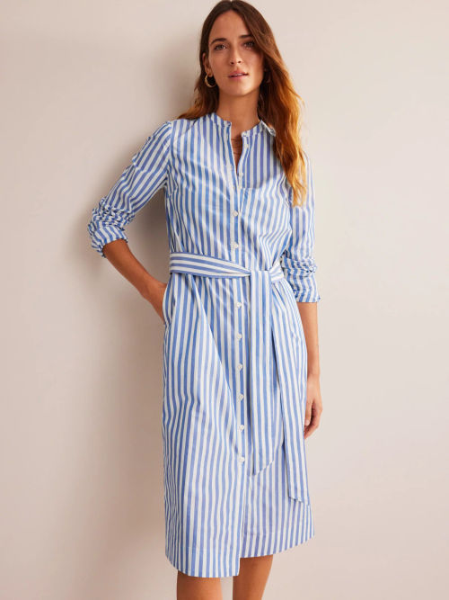 Boden Satin Midi Shirt Dress at John Lewis & Partners