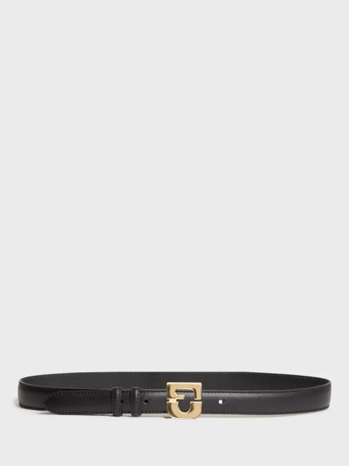 Gerard Darel Le Lauren Slim Leather Belt, Black