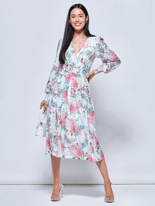 Jolie Moi Floral Print Long...