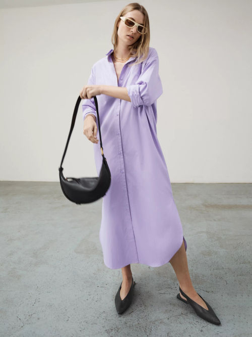 HUSH Sahra Maxi Shirt Dress,...