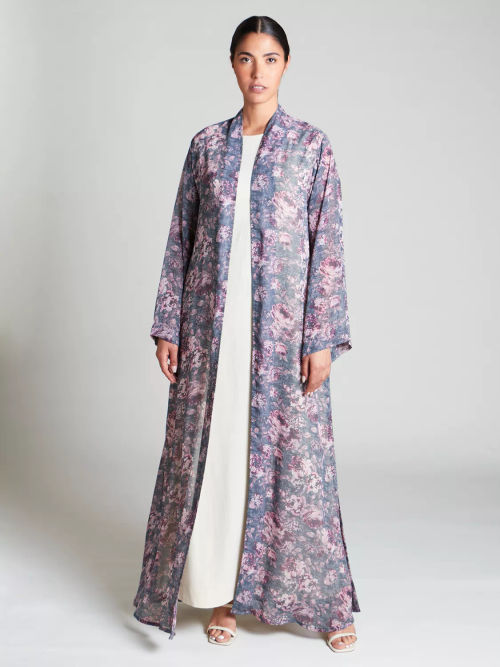 Bluebella Marcella Full-Length Chiffon Kimono, Black at John Lewis &  Partners