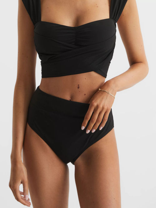 Reiss Cristina Plain High Waist Bikini Bottoms, £58.00