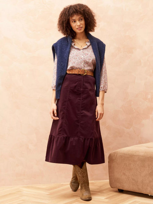 Brora Needlecord Tiered Skirt