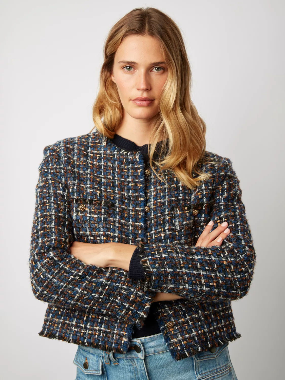 Checked bouclÃ© jacket