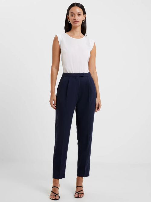 Whistles Wide Leg Ankle Grazer Trousers, Black at John Lewis