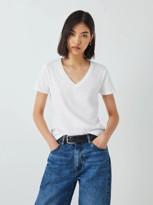 John Lewis Cotton V-Neck Top