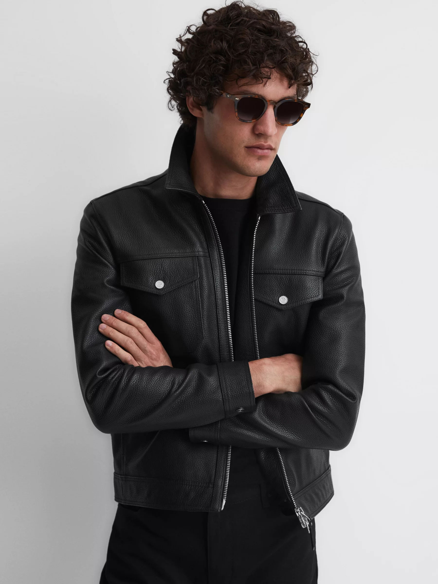 Reiss on sale leather blazer