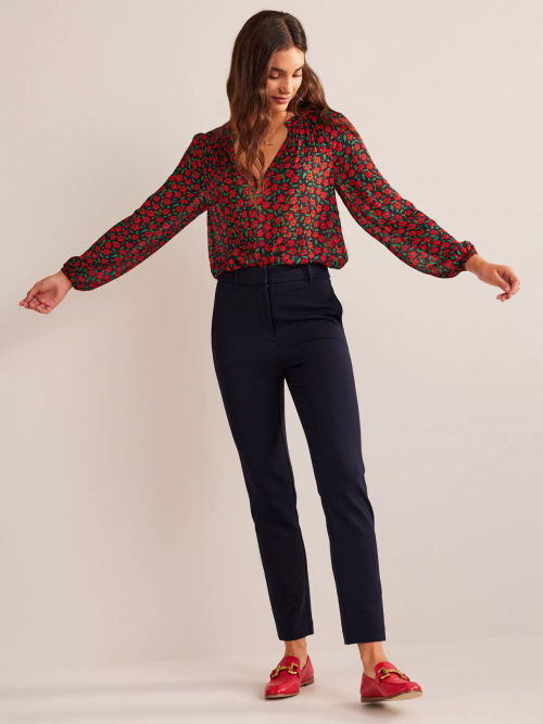 Boden Clean Wide Leg Trousers, Red at John Lewis & Partners