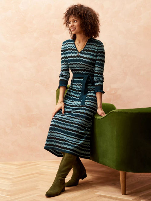 Brora Merino Wave Knit Dress