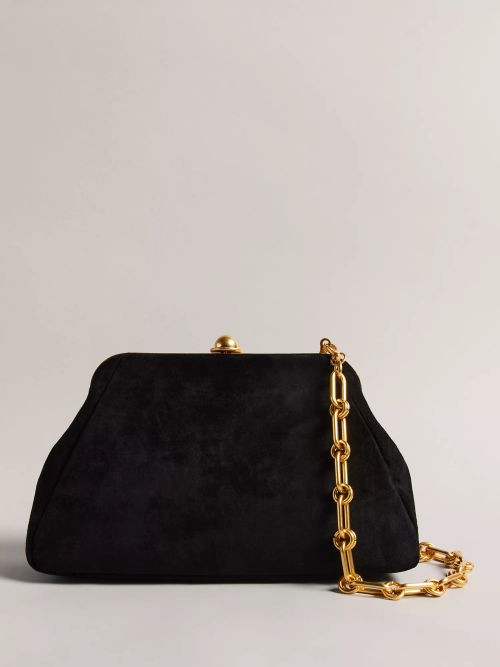 Strathberry Box Crescent Suede Shoulder Bag at John Lewis & Partners