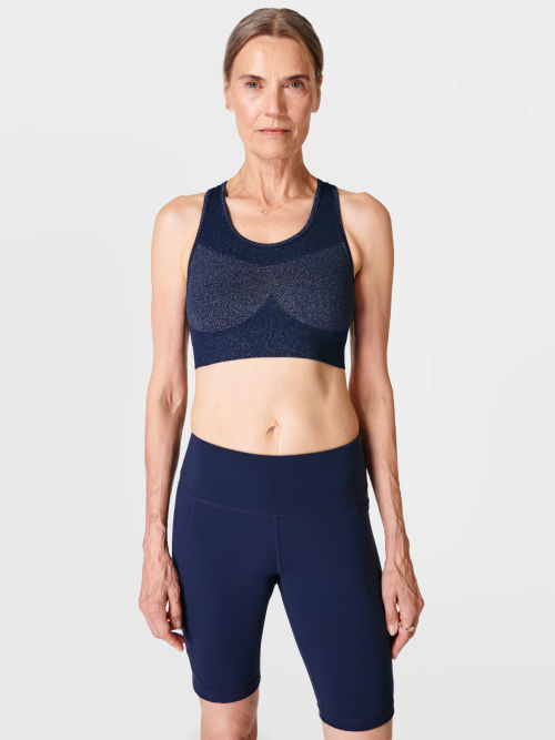 Sweaty Betty Ultra Running Sports Bra, Navy Blue at John Lewis & Partners