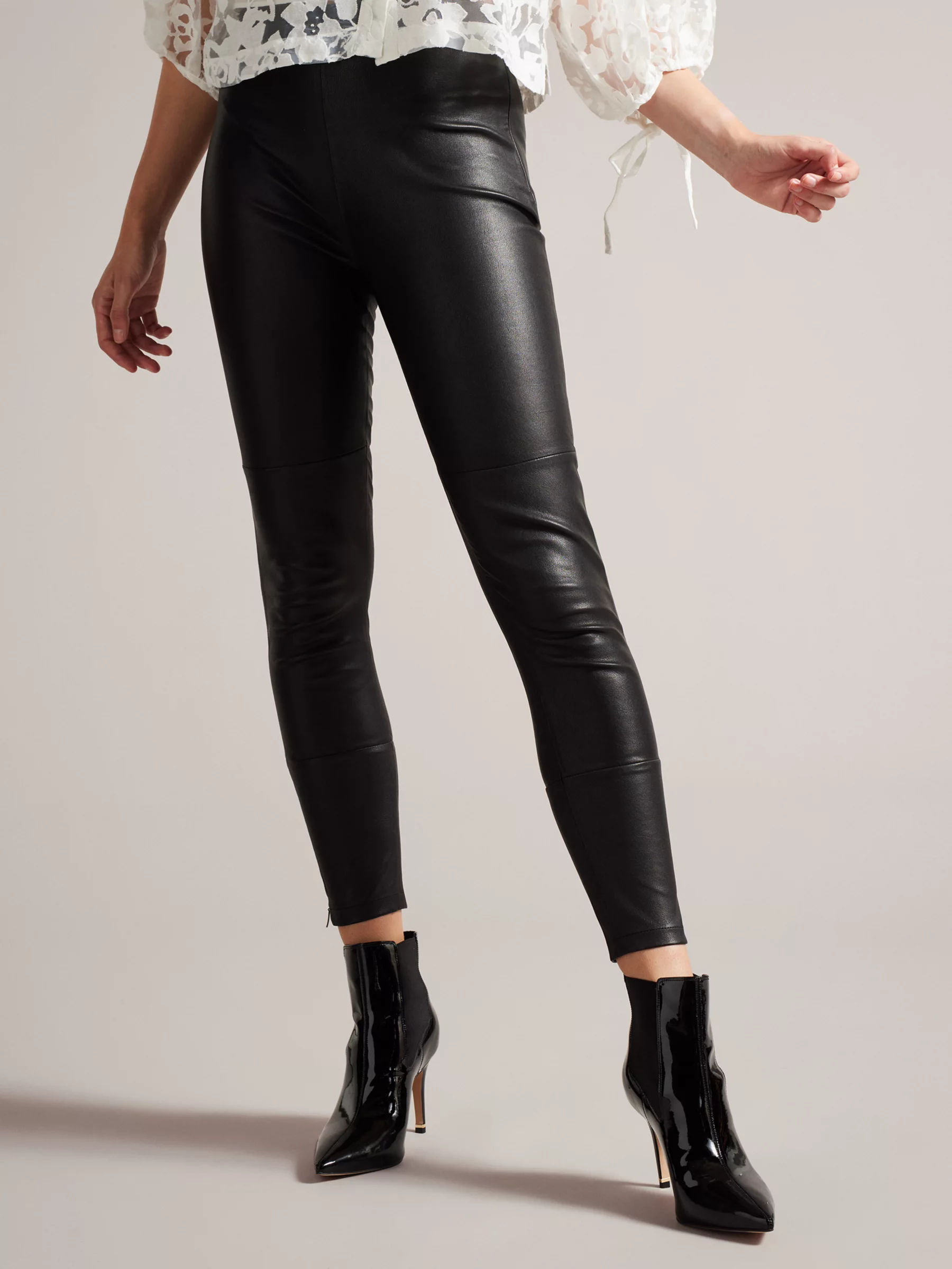 Ted Baker London Just For You Contrast Leather Leggings Ladies W28