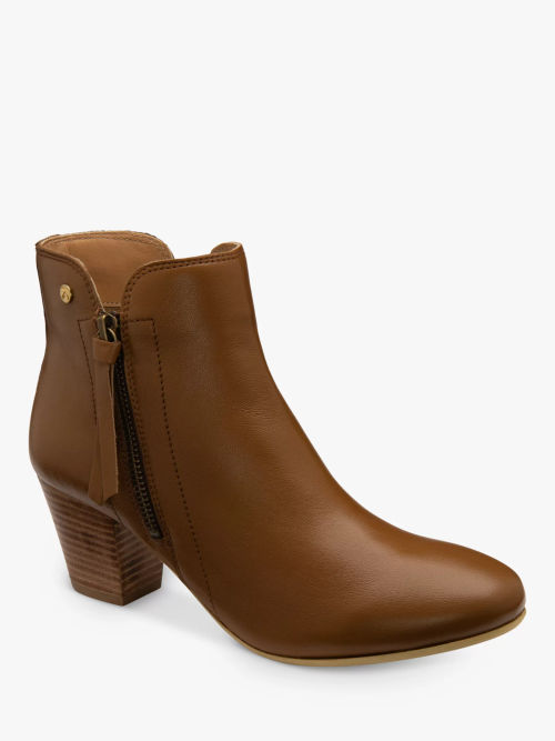 Dune Wide Fit Pap Leather Ankle Boots, Tan at John Lewis & Partners