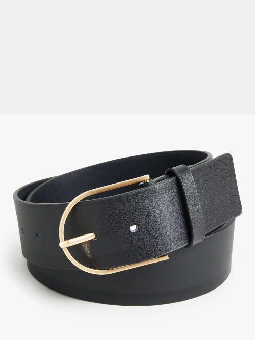 John Lewis Olivia Double O Detail Leather Jeans Belt, Black at John Lewis &  Partners