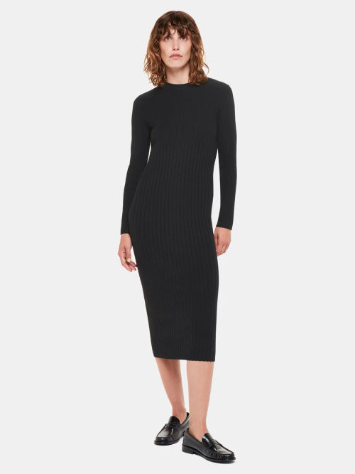 Petite Ribbed-Knit Midi Dress