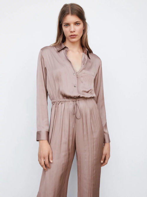 Mango Cimon Satin Jumpsuit