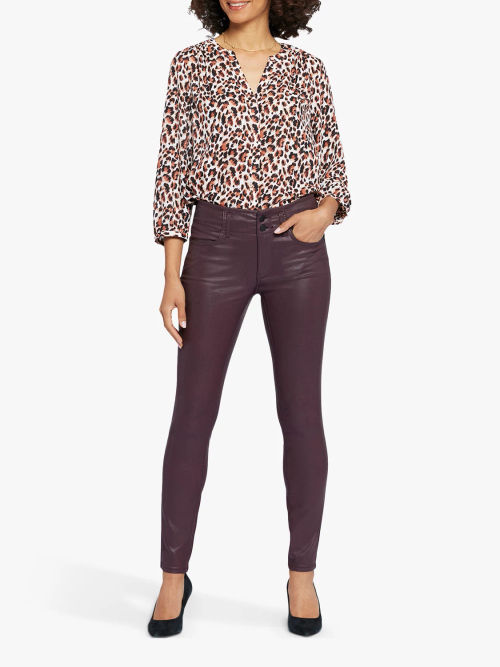 NYDJ Ami Skinny Coated Jeans, Dark Cherry, £139.95