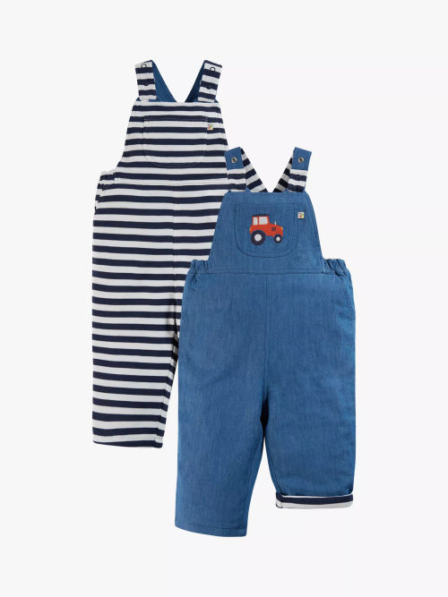 Frugi Baby Rosemary Organic Cotton Reversible Dress, Rainbow/Chambray at  John Lewis & Partners