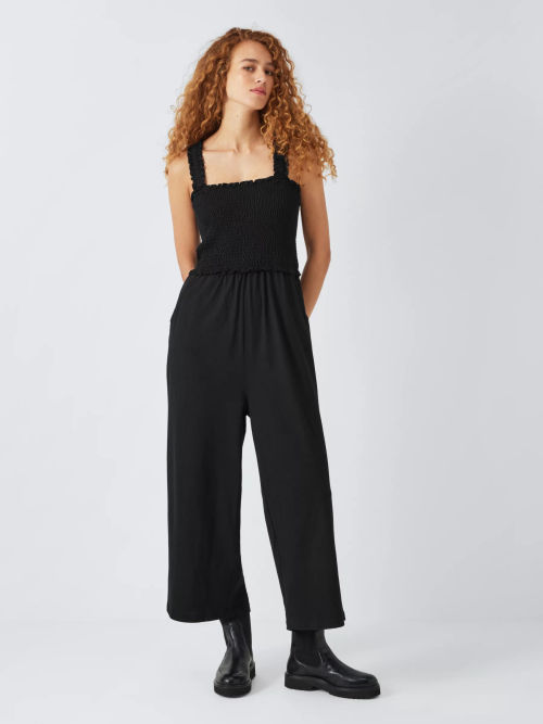 John Lewis ANYDAY Denim Wide Leg Jumpsuit, Blue, 6