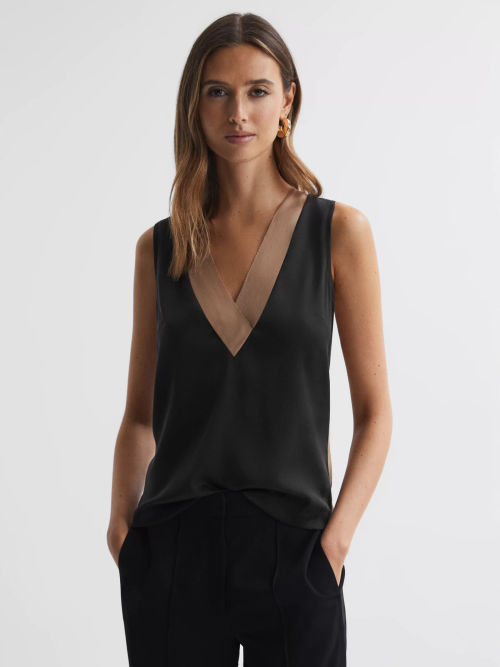 Reiss Pippa Silk Blend V-Neck Top, £98.00