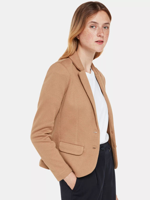 Oatmeal Relaxed Cropped Wool Coat, WHISTLES