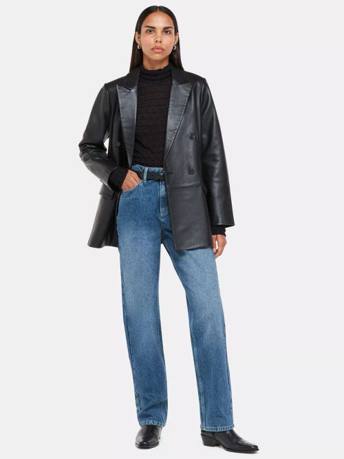 Whistles Lucy Flared Stretch Jeans, Blue at John Lewis & Partners