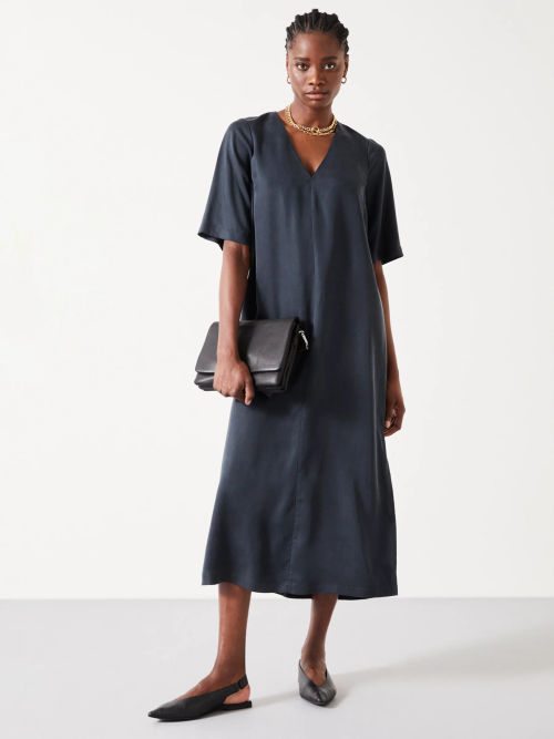 HUSH Ria Denim Dress, Washed Black at John Lewis & Partners