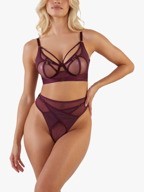 Playful Promises Bettie Page Melda Satin And Lace Bra at John Lewis &  Partners