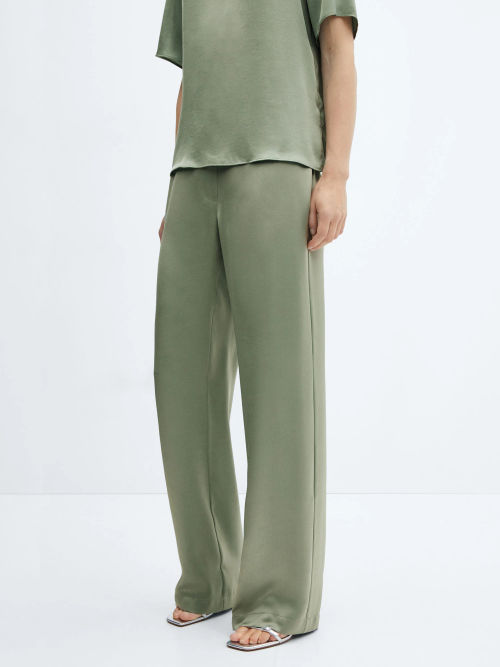 Mango Massim Satin Trousers,...