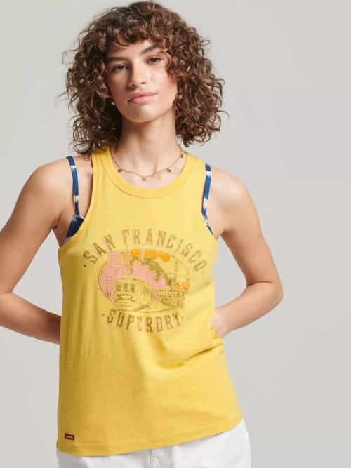 Superdry Vintage City Souvenir T-Shirt, Orange Marl at John Lewis & Partners