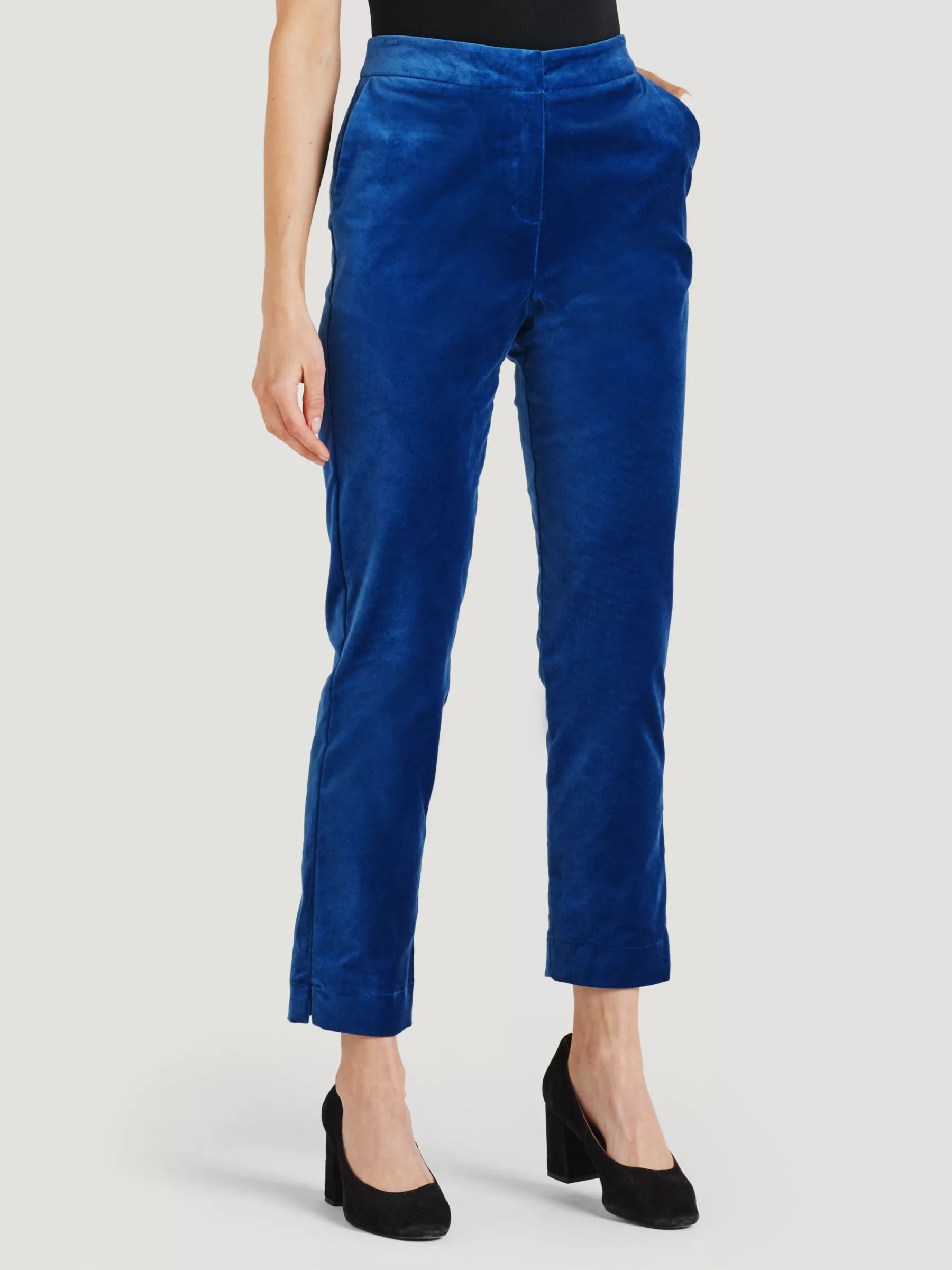 Navy Velvet Cotton Flat Front Dress Trousers – Favourbrook