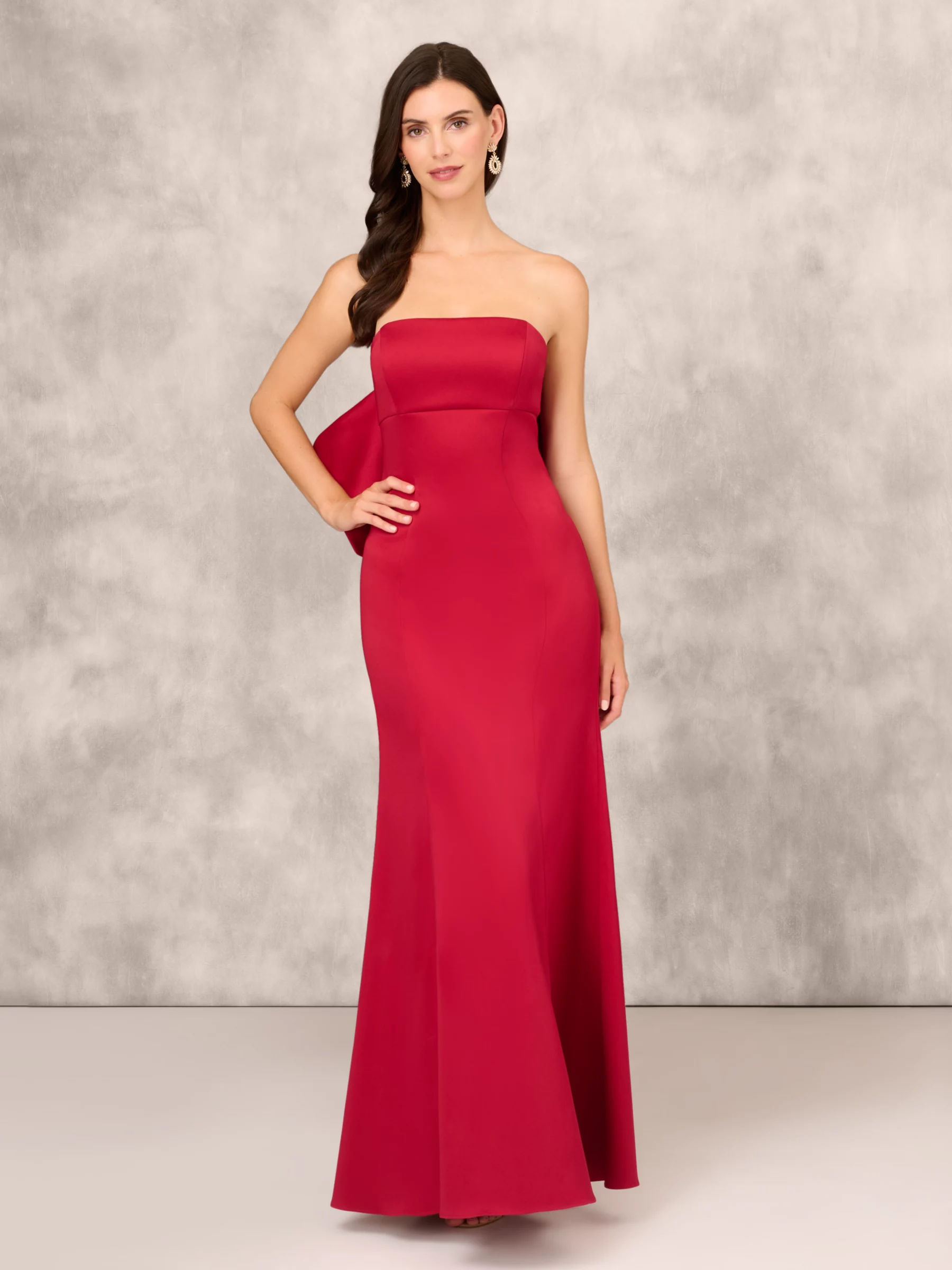 Aidan Mattox by Adrianna Papell Stretch Mikado Maxi Bandeau Dress