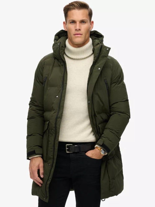 Superdry Longline Faux Fur Hooded Puffer Jacket at John Lewis