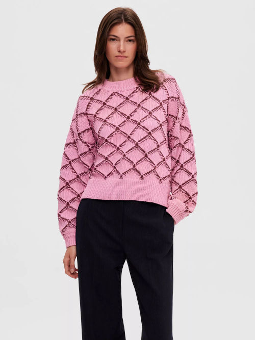 SELECTED FEMME Geometric Knit...