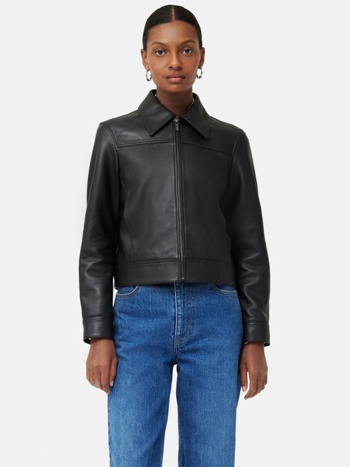 Jigsaw Leather Biker Jacket,...