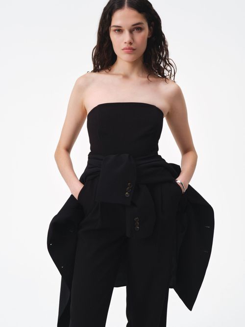 HUSH Raye Sparkle Jersey Jumpsuit, Black at John Lewis & Partners