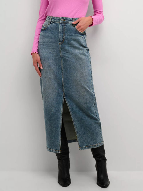 KAFFE Dana Denim Maxi Skirt,...