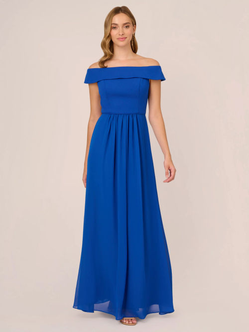 Adrianna Papell Crepe Chiffon...