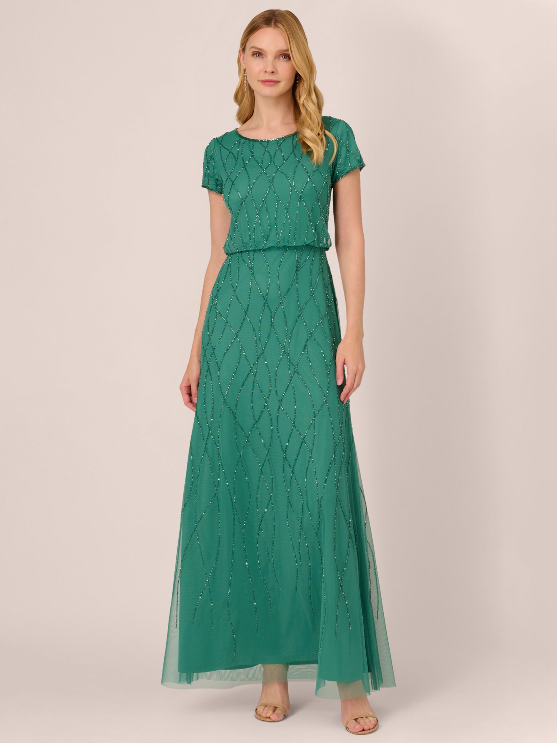 Adrianna Papell Beaded Maxi Dress Jungle Green 169.15