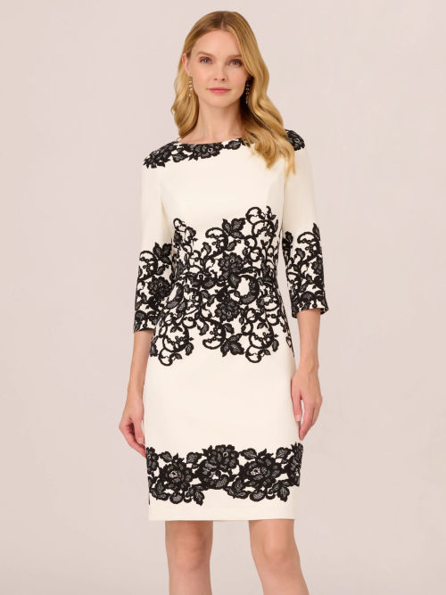 Adrianna Papell Scroll Lace...