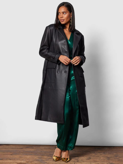Closet London Leather Trench...