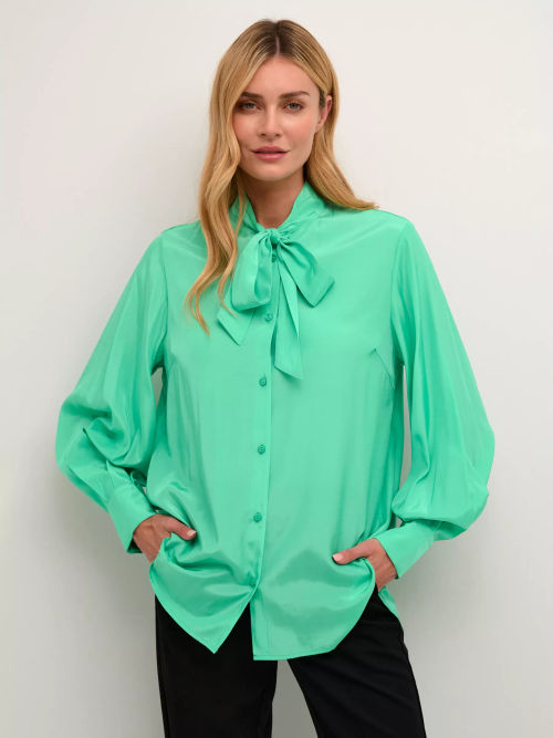 KAFFE Loren Bow Neck Shirt,...