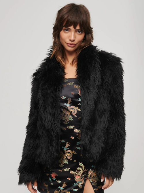 Superdry Short Faux Fur Coat,...