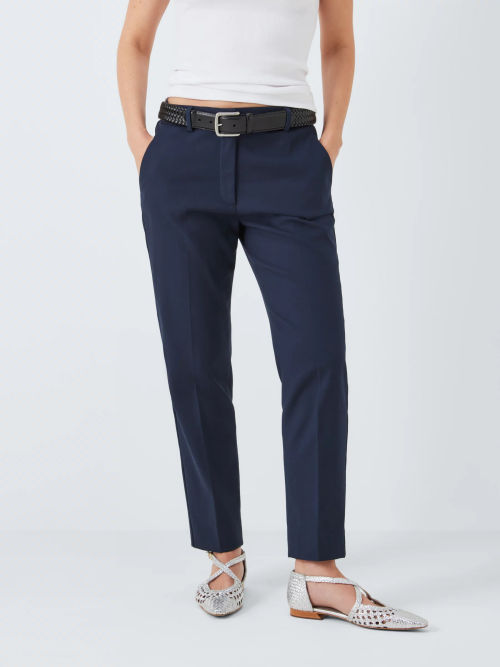 John Lewis Slim Bi-Stretch Trousers, Navy