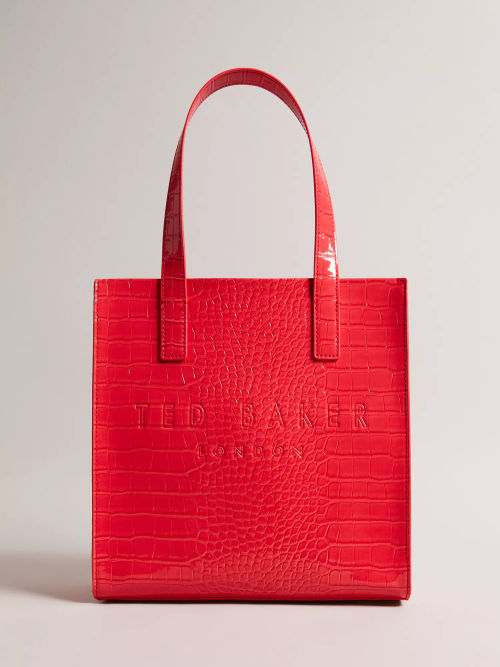 Ted Baker Reptcon Croc Detail Small Icon Shopper Bag, Black at John Lewis &  Partners