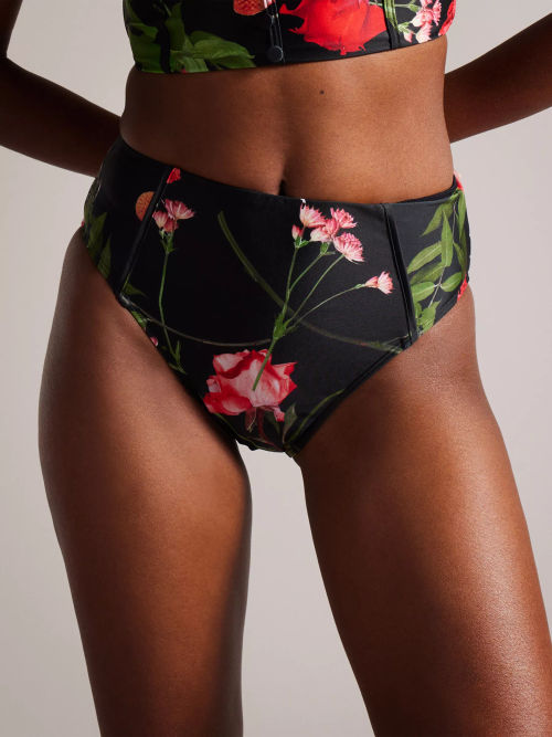 John Lewis High Waist Bikini Bottoms, Black at John Lewis & Partners