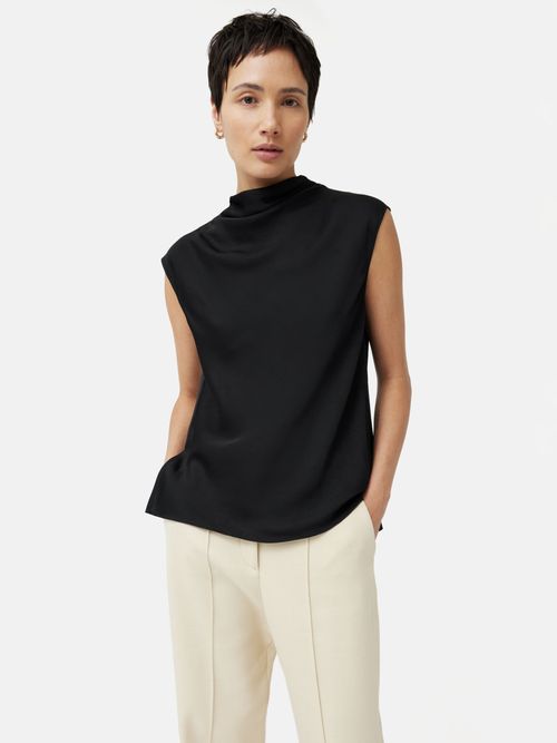 Jigsaw Satin Cowl Neck Top,...