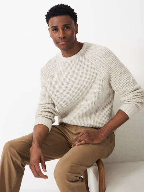 Oatmeal Waffle Knit Sweater, Knitwear